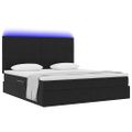 vidaXL LED úložná posteľ s matracom Čierna 180 x 200 cm Zamat