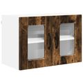 vidaXL Nástenný sklenený kabinet PORTO Dymová dub 60 x 31 x 40 cm