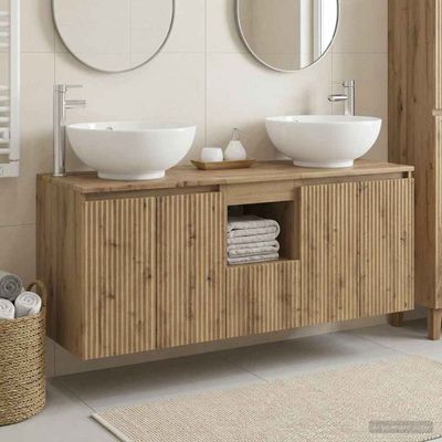 vidaXL Set kabinetov do kúpeľne 3 ks Dub artisan 49,5 x 44,5 x 65 cm
