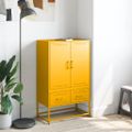 vidaXL Vysoká skrinka horčicovožltá 68x39x111,5 cm oceľ