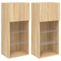 vidaXL TV skrinky s LED svetlami 2 ks dub sonoma 40,5x30x90 cm
