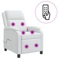vidaXL Masážne relaxačné kreslo Biela Látka