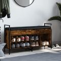 vidaXL Lavička na topánky dymový dub 105,5x32x57,5 cm kompozitné drevo