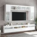 vidaXL TV nástenná skrinka s LED svetlami biela 60x30x40 cm