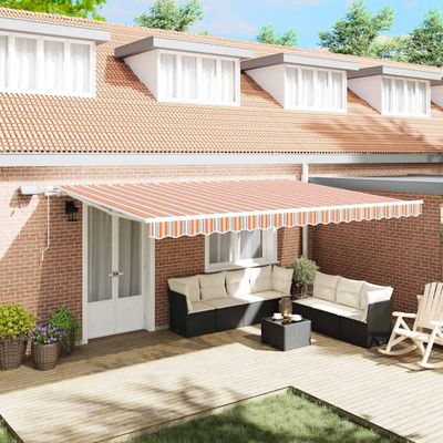 vidaXL Sklopná markíza Viacfarebný 500 × 350 cm Tkanina a hliník