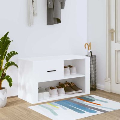 vidaXL Botník biely 80x35x45 cm spracované drevo