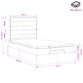 vidaXL Ottoman posteľ s matracom a LED Tmavosivá 120 x 200 cm Látka