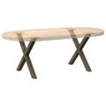 vidaXL Nohy konferenčného stolíka v tvare X, 2 ks, prírodná oceľ, 60 x (42-43) cm, oceľ