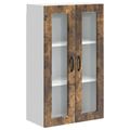 vidaXL Nástenný sklenený kabinet PORTO Dymová dub 60 x 31 x 100 cm