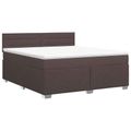 vidaXL Posteľ boxspring s matracom Tmavohnedá 180 x 200 cm Látka
