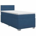 vidaXL Posteľ boxspring s matracom Modrá 100 x 200 cm Látka