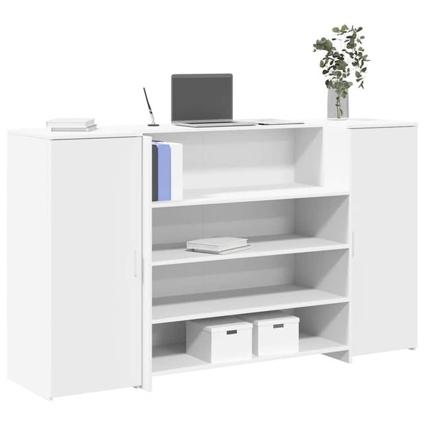 vidaXL Recepčný pult biely 180x50x103,5 cm, umelé drevo