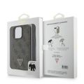 Guess puzdro pre iPhone 16 Pro 6,3" GUHCP16LP4TDSCPW Leather Metal Logo Strass Crossbody hnedé