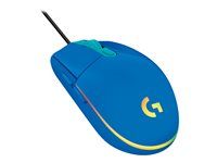 Myš - optická - 6 tlačidiel - káblová - USB - modrá