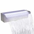 Obdĺžniková bazénová fontána/vodopád s LED, nehrdzavejúca oceľ 30 cm