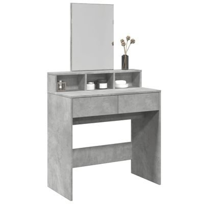 vidaXL Toaletný stolík so zrkadlom betónovosivý 80x41x144,5 cm