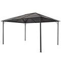 vidaXL Altánok so strechou, hliník 4x3x2,6 m, čierny