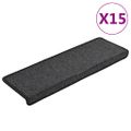 vidaXL Schodové rohože 15 ks 65x21x4 cm antracitové s obdĺžnikovým okrajom