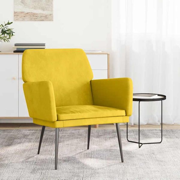 vidaXL Kreslo žlté 62x79x79 cm zamat