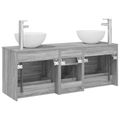 vidaXL Set kabinetov do kúpeľne 3 ks Sivý Sonoma 49,5 x 35 x 63 cm