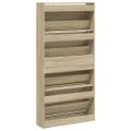 vidaXL Botník so 4 výklopnými zásuvkami dub sonoma 80x21x163,5 cm