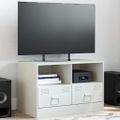 vidaXL TV skrinka biela 67x39x44 cm oceľ