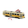 Kovová česká retro tramvaj žlutá 16 cm - otváracie dvere