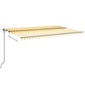 vidaXL Ručne zaťahovacia markíza s LED 500x350 cm žltá a biela