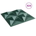 vidaXL Nástenné panely 24 ks 50 x 50 cm Origami Zelený XPS Pena