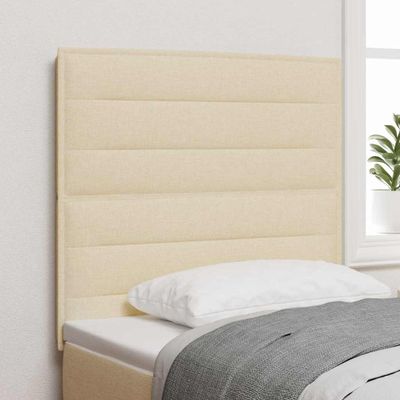 vidaXL LED hlavová doska s LED pásikmi Krémová 80 cm látka