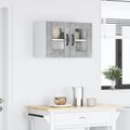 vidaXL Nástenný sklenený kabinet LUCCA Betónovo sivá 60 x 31 x 40 cm