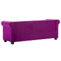 vidaXL 3-miestna pohovka Chesterfield, zamat 199x75x72 cm, fialová