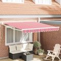 vidaXL Sklopná markíza Červená a Biela 350 x 250 cm
