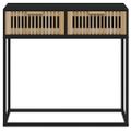 vidaXL Konzolový stolík čierny 80x30x75 cm kompozitné drevo a železo