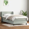 vidaXL Posteľný rám boxsping s matracom bledosivý 90x220 cm zamat