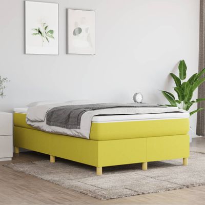 vidaXL Posteľný rám s boxspringom zelená 120x200 cm látka