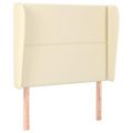 vidaXL Čelo postele so záhybmi krémový 93x23x118/128 cm umelá koža