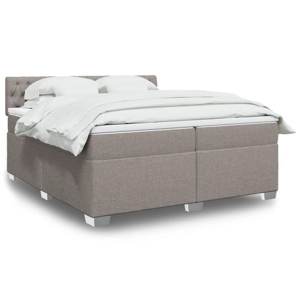 vidaXL Boxspring posteľ s matracom sivohnedý 200x200 cm látka