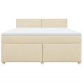 vidaXL Posteľný rám boxspring s matracom krémový 180x200 cm látka