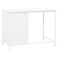 vidaXL Industriálny stôl so zásuvkami biely 105x52x75 cm oceľ