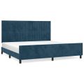 vidaXL Rám postele bez matraca tmavomodrý 200x200 cm zamat