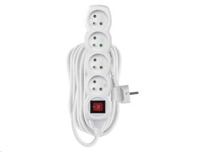 Prodlužovací kabel EMOS P1410 / 10 m / 4 zásuvky / s vypínačem / bílý / PVC / 1 mm2