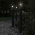 vidaXL Vonkajšie stojace lampy senzor 3 ks čierne 110 cm nehrdz. oceľ