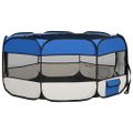 vidaXL Skladacia ohrádka pre psa s prenosnou taškou modrá 145x145x61 cm