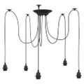vidaXL Závesná lampa s 5 objímkami E27 čierny kov
