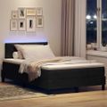 vidaXL LED box s pružinami s čelnou doskou Čierna 120 x 200 cm Zamat