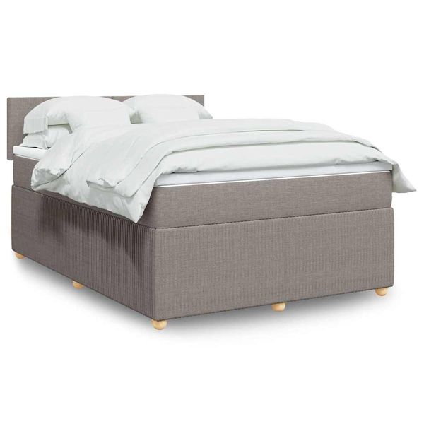 vidaXL Boxspring posteľ s matracom sivohnedý 140x190 cm látka
