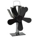 vidaXL Teplom poháňaný ventilátor na krb s 5 lopatkami čierny