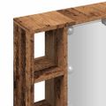 vidaXL Zrkadlová skrinka s LED staré drevo 76x15x55cm kompozitné drevo