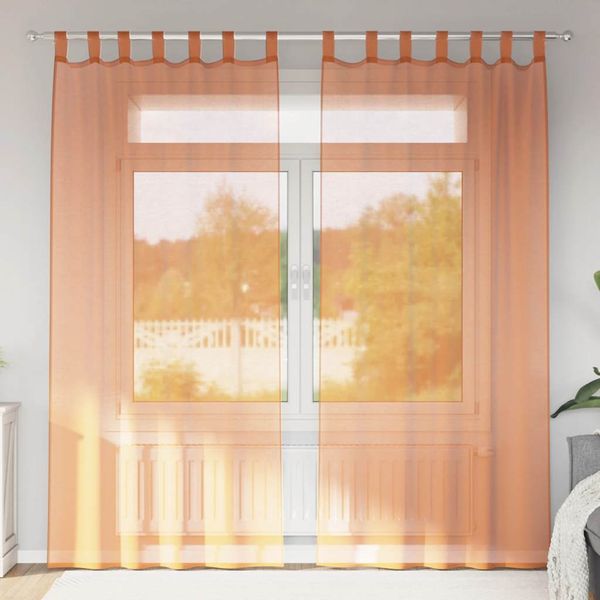 vidaXL Voile Záclony s pútkami 2 ks Terakota 140x245 cm
